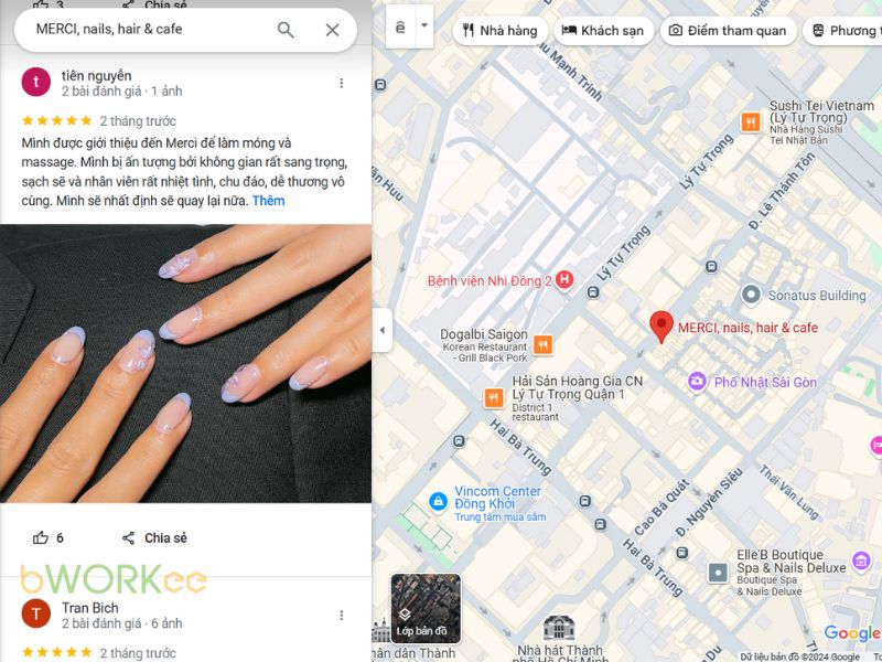 Đánh giá của khách hàng MERCI, nails, hair & cafe