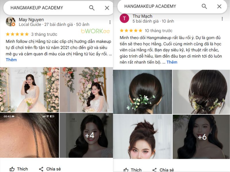 Đánh giá thực tế từ những khách hàng đã trải nghiệm tại HANGMAKEUP ACADEMY
