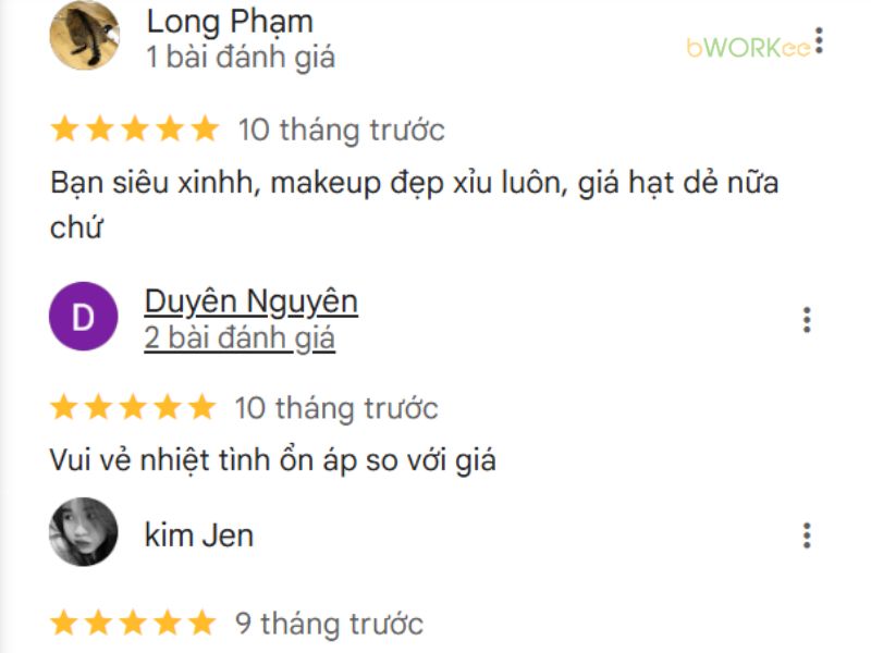 Đánh giá của khách hàng về Make up UynUyn