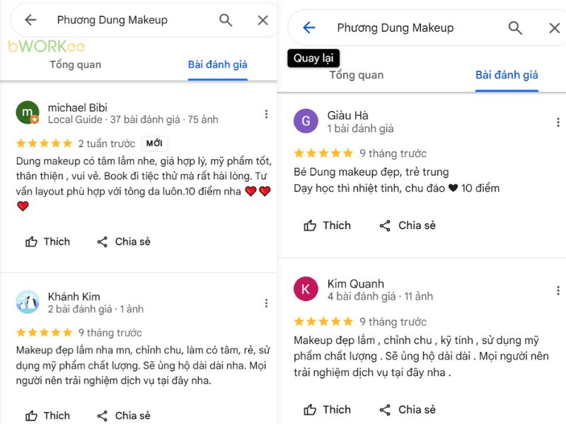Đánh giá của khách hàng về Phương Dung Makeup