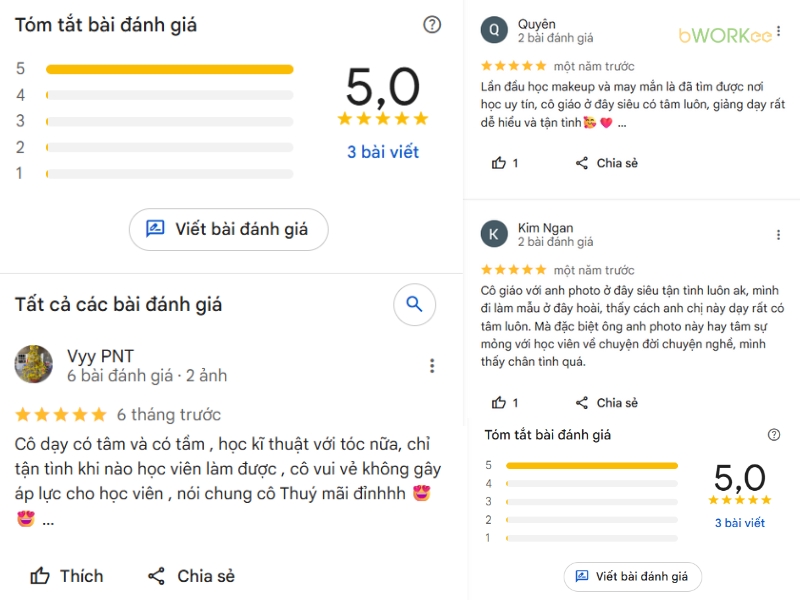 Đ&aacute;nh gi&aacute; thực tế từ kh&aacute;ch h&agrave;ng về SeMa Makeup Academy