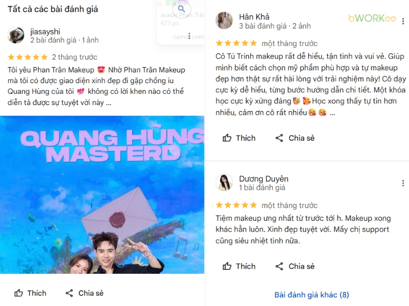 Đ&aacute;nh Gi&aacute; Thực Tế Từ Kh&aacute;ch H&agrave;ng Về Phan Tr&acirc;n Makeup & Academy