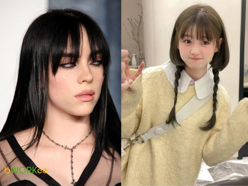 Tóc con sứa mái thưa/Mái Pháp