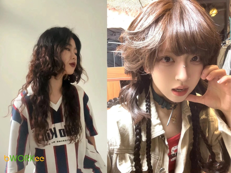 Tóc con sứa xoăn hippie