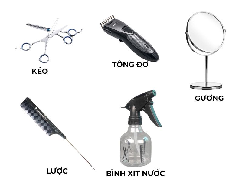 Các dụng cụ cần thiết khi cắt tỉa mullet tại nhà
