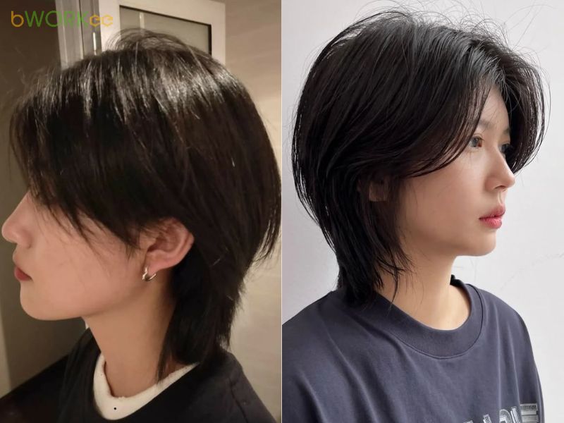 Tóc mullet tomboy phong cách