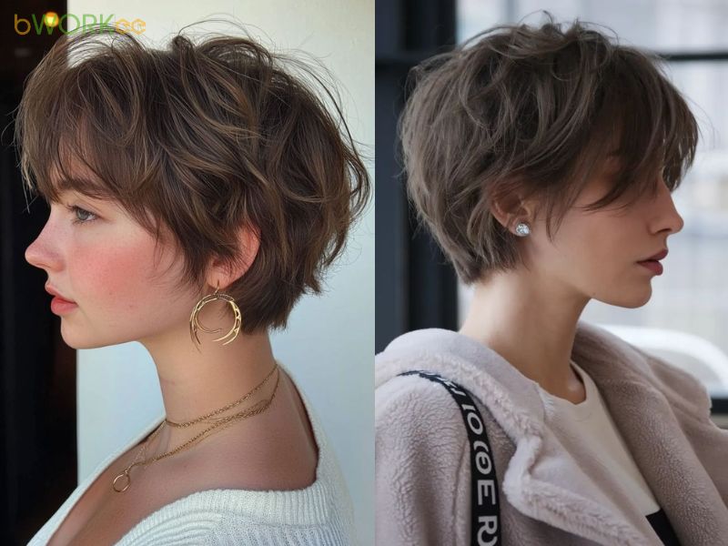 Tóc tomboy uốn xoăn nhẹ