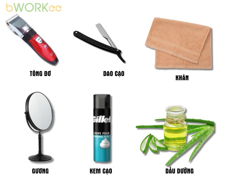 Dụng cụ cần chuẩn bị khi cắt tỉa đầu trọc tại nhà