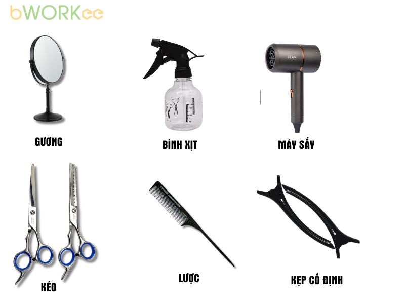 Dụng cụ cần chuẩn bị khi tự cắt tóc mái tại nhà