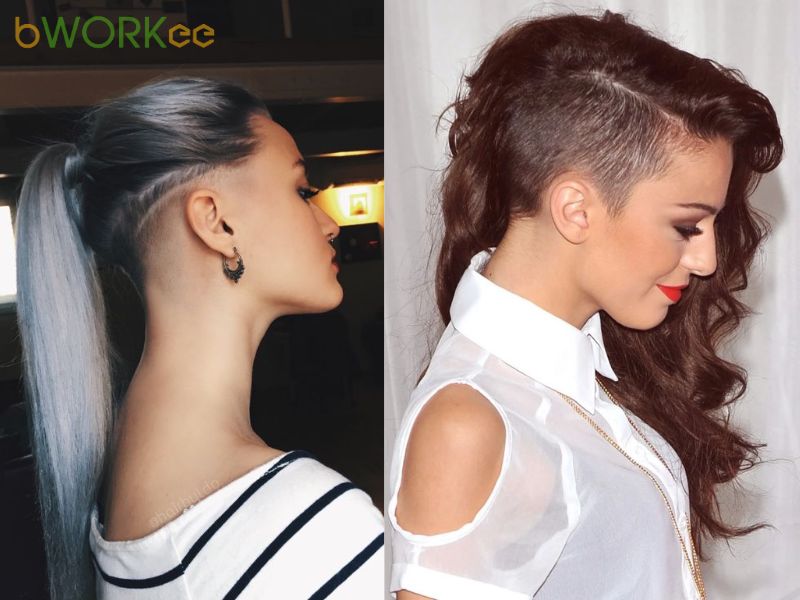 Tóc dài kết hợp undercut một bên