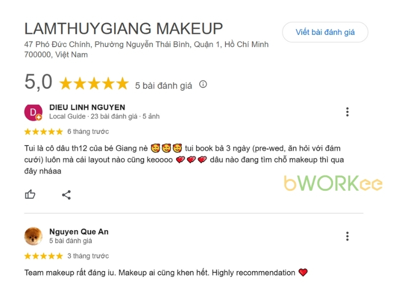 Đánh giá của khách hàng về LAMTHUYGIANG MAKEUP