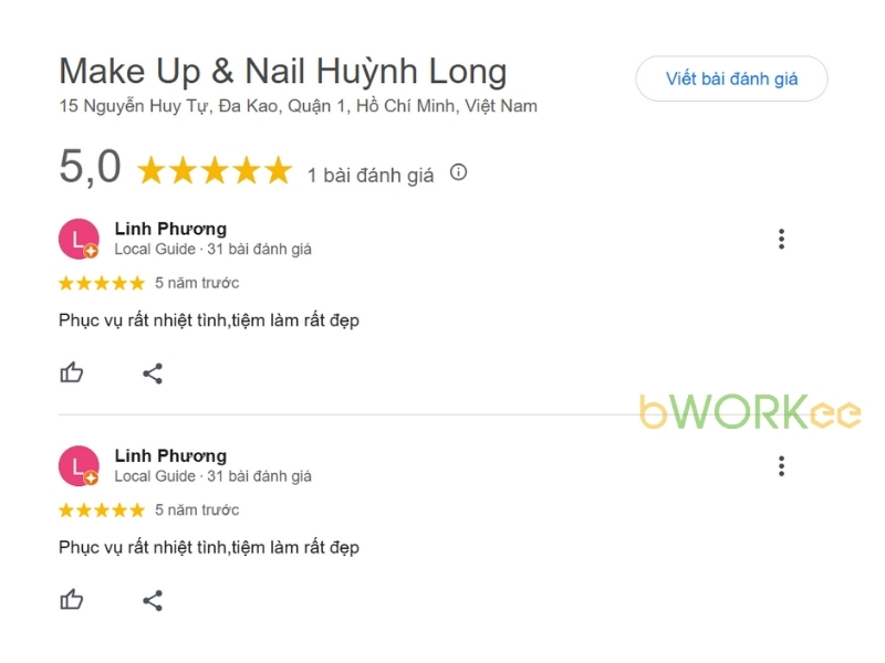 Đánh giá của khách hàng về Make Up & Nail Huỳnh Long