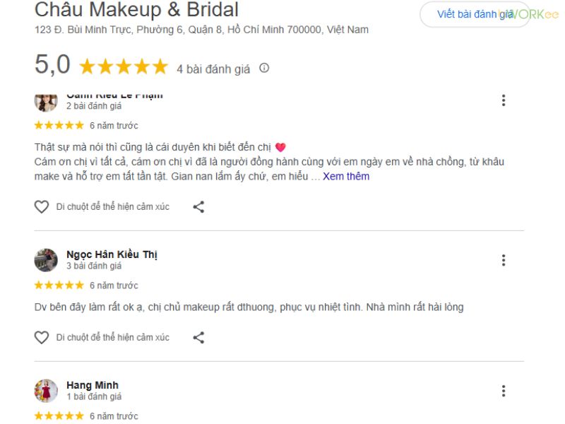 Đ&aacute;nh gi&aacute; thực tế từ kh&aacute;ch h&agrave;ng về Ch&acirc;u Makeup & Bridal