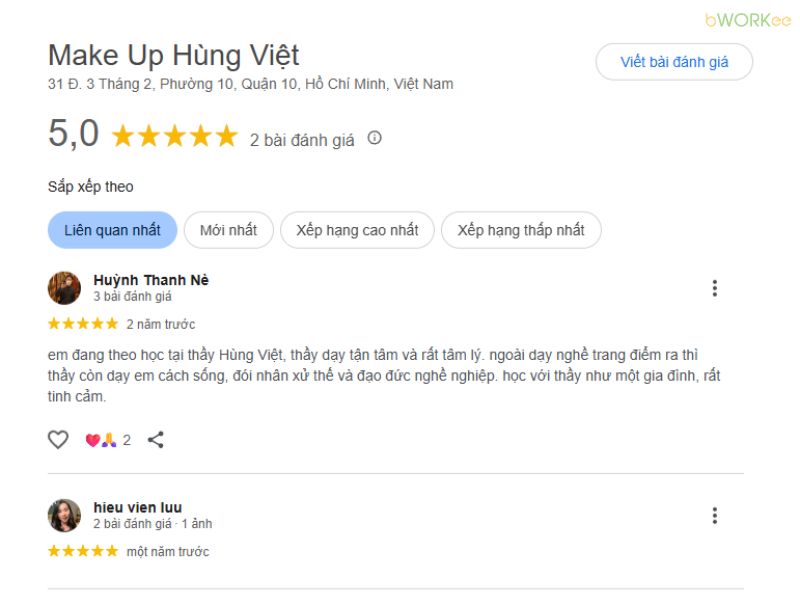 Đ&aacute;nh gi&aacute; của kh&aacute;ch h&agrave;ng về H&ugrave;ng Việt Makeup