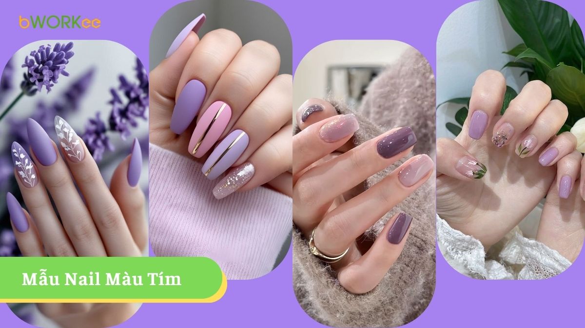 100+ Mẫu Nail Màu Tím Đẹp, Nữ Tính HOT TREND: Tuyệt Chiêu Chọn Màu Tôn Da