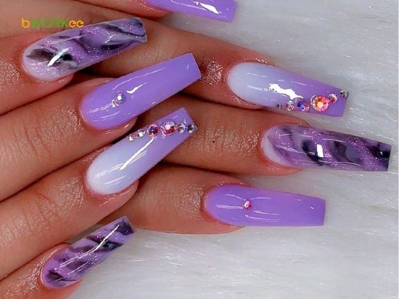 Gợi ý chọn nail màu tím phù hợp với màu da