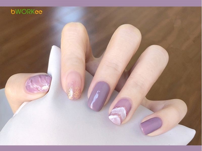 Gợi ý chọn nail màu tím phù hợp với màu da