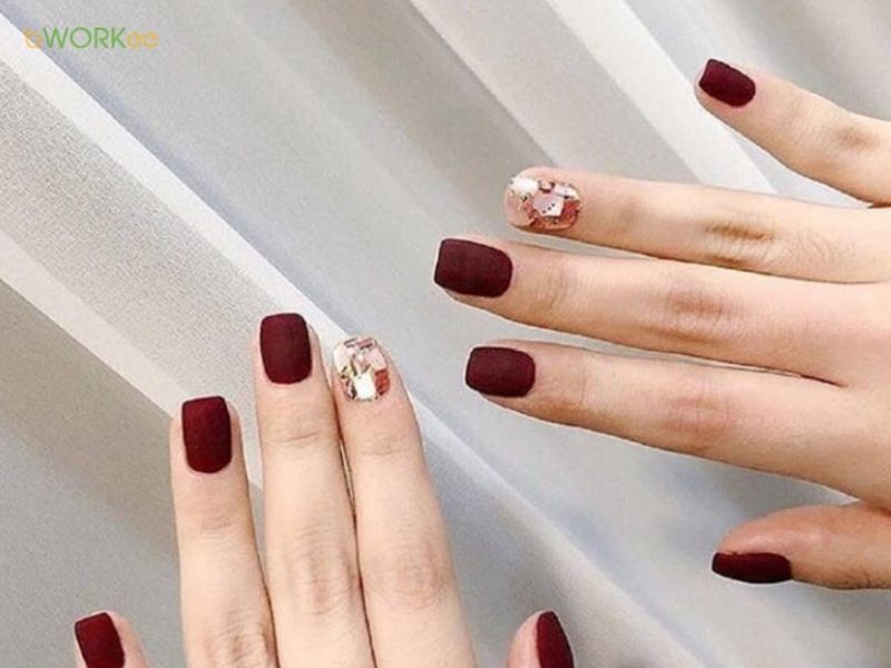 Mẫu nail màu đỏ nâu – Tinh tế và thời thượng
