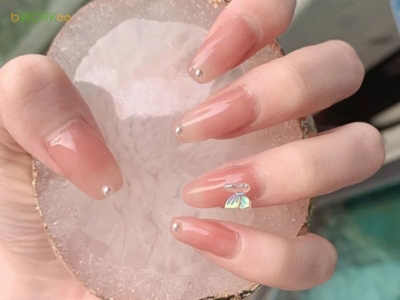 Mẫu nail hồng thạch