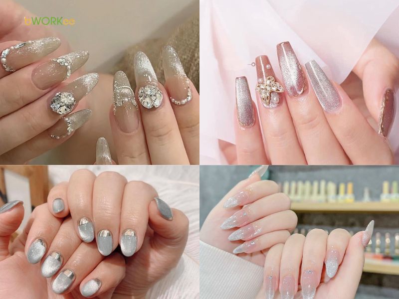 Nail cô dâu mắt mèo