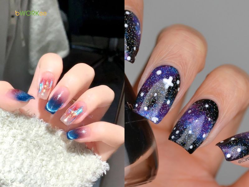 Nail nhũ đá galaxy