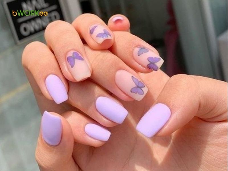 Các mẫu nail màu tím đi làm/Công sở