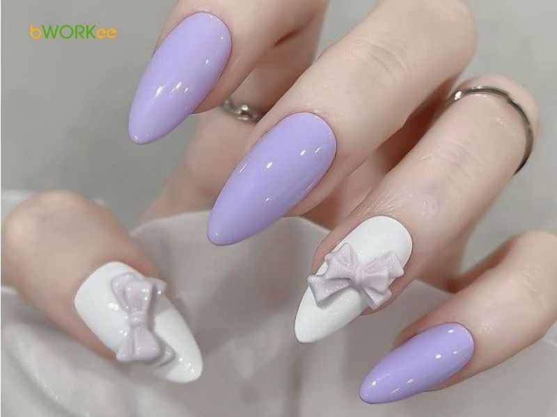 Nail màu tím sữa