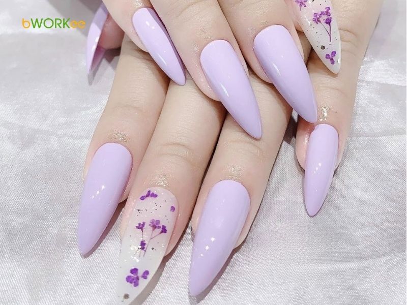 Mẫu nail màu tím hot trend 2026
