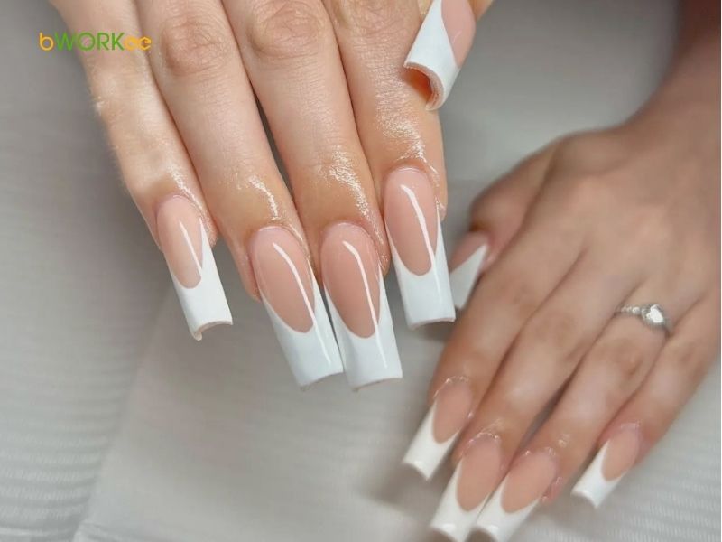 Mẫu nail đầu móng trắng đẹp