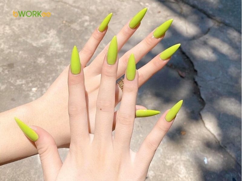 Mẫu Nail Xanh Lá Neon cá tính