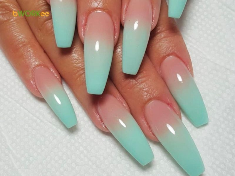 Mẫu Nail Xanh Ngọc Bích (Xanh Lam) Sang Trọng