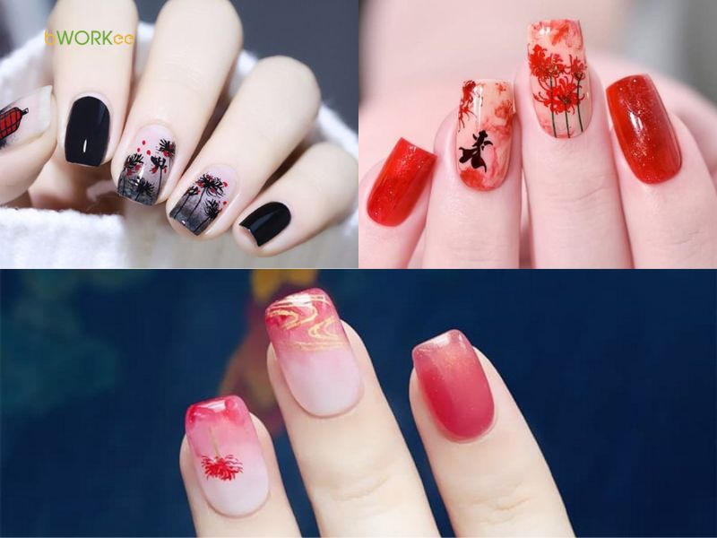 Mẫu móng vẽ hoa bỉ ngạn huyền bí