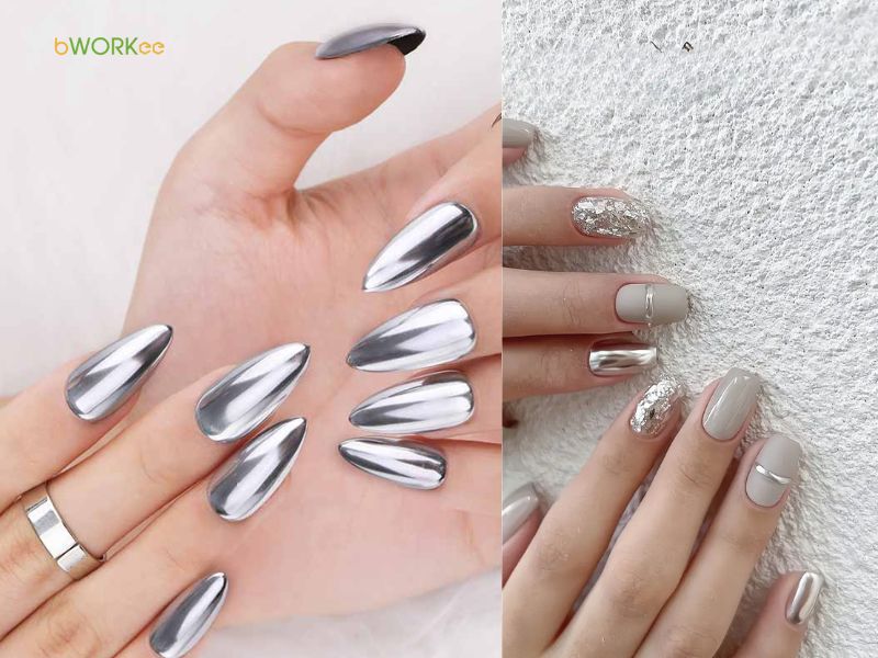 Nail tráng gương bạc