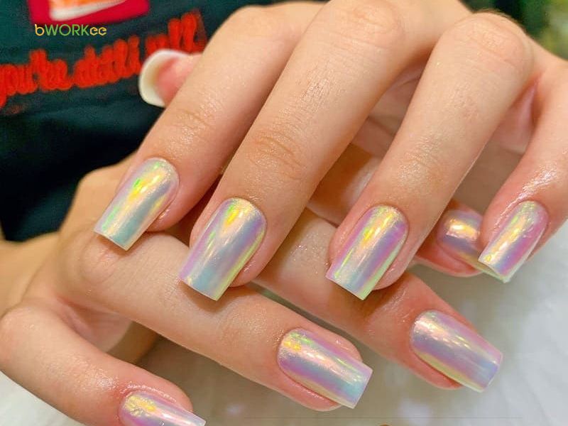 Nail tráng gương ngọc trai