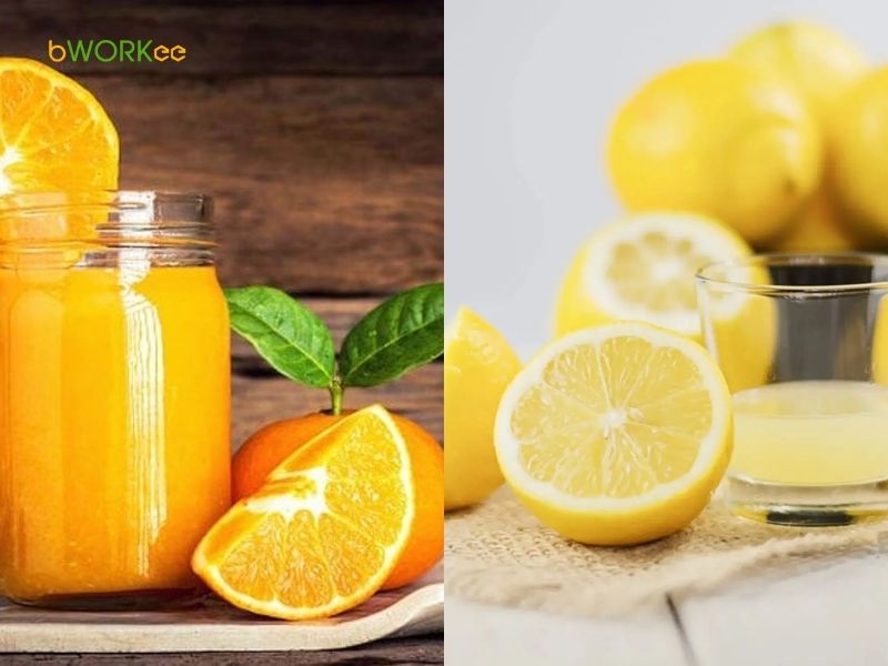 Nước cam và nước cốt chanh (Vitamin C)