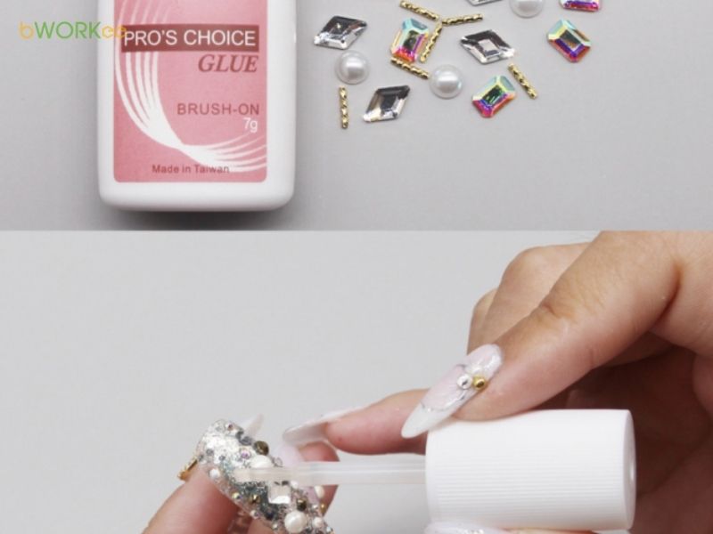 Dán keo và cố định móng