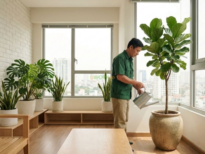 Dịch vụ chăm s&oacute;c c&acirc;y cảnh cho chung cư bao gồm